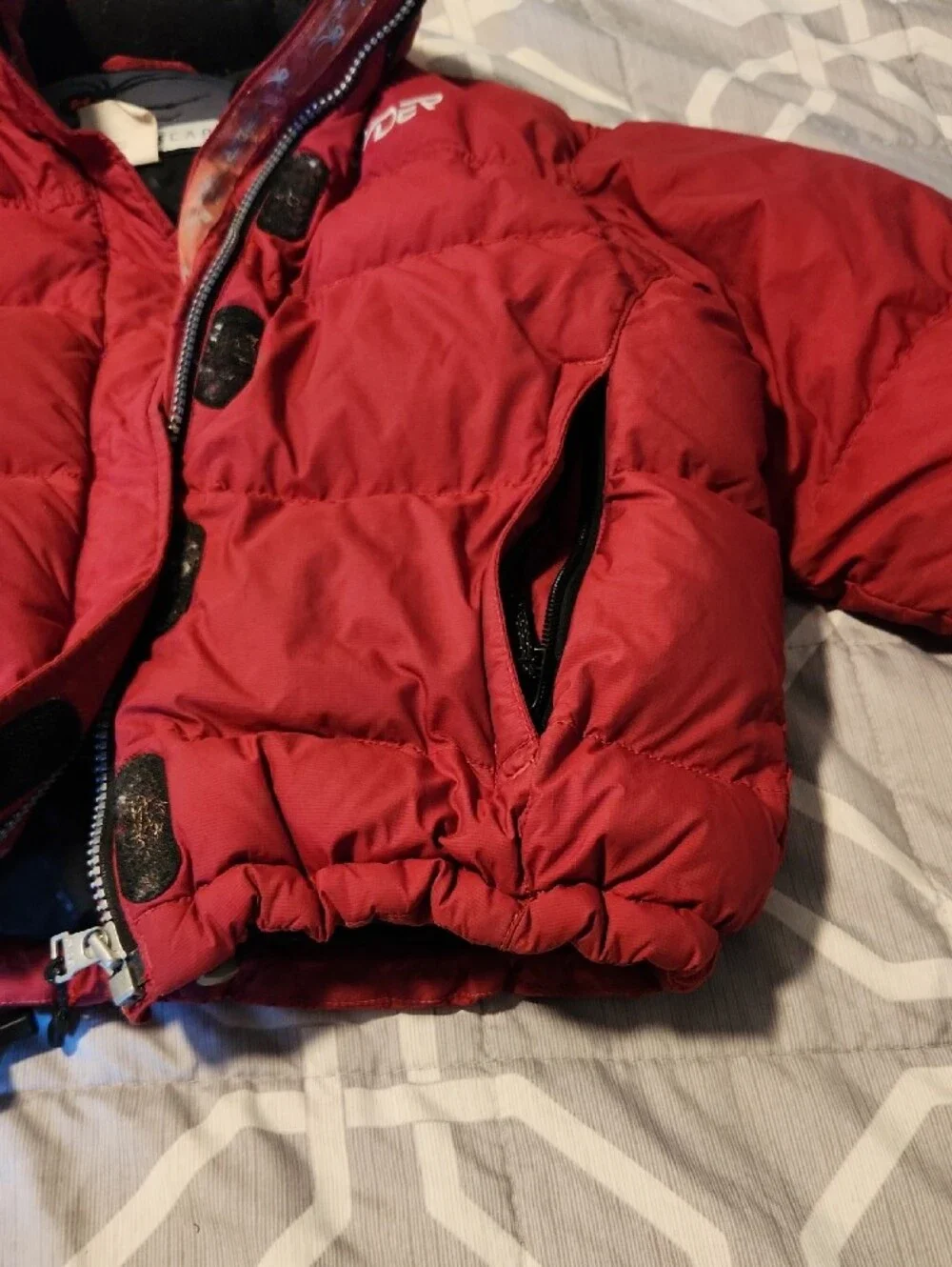 Vintage Spyder Kids Red Puffer Down Jacket Size 8